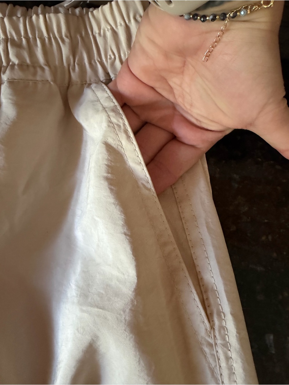 Zara Beige Satin-Look Pants - Picture 12 of 14